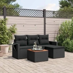 5-piece garden furniture set and black synthetic rattan cushions by , Modular outdoor sofas - Ref: Foro24-3224529, Price: 304...