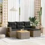 Garden sofa set with cushions 5 pieces gray synthetic rattan by , Modular outdoor sofas - Ref: Foro24-3224534, Price: 285,38 ...
