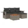 Garden sofa set with cushions 5 pieces gray synthetic rattan by , Modular outdoor sofas - Ref: Foro24-3224534, Price: 285,38 ...