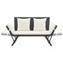 Gartenbank mit schwarzen synthetischen Rattankissen 176 cm von vidaXL, Gartenbänke - Ref: Foro24-46230, Preis: 193,90 €, Raba...