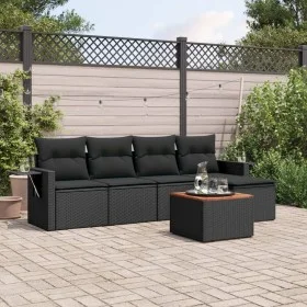 6-piece garden sofa set and black synthetic rattan cushions by , Modular outdoor sofas - Ref: Foro24-3224536, Price: 353,17 €...