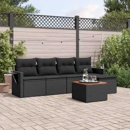 6-piece garden sofa set and black synthetic rattan cushions by , Modular outdoor sofas - Ref: Foro24-3224536, Price: 353,17 €...