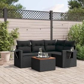 5-piece garden furniture set and black synthetic rattan cushions by , Modular outdoor sofas - Ref: Foro24-3224543, Price: 345...