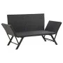 Gartenbank mit schwarzen synthetischen Rattankissen 176 cm von vidaXL, Gartenbänke - Ref: Foro24-46230, Preis: 204,14 €, Raba...