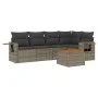 6-teiliges Gartenmöbel-Set und graue synthetische Rattankissen von , Modulare Sofas für den Außenbereich - Ref: Foro24-322455...