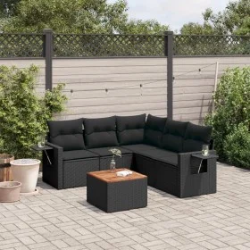 6-piece garden sofa set and black synthetic rattan cushions by , Modular outdoor sofas - Ref: Foro24-3224557, Price: 401,61 €...