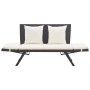 Garden bench with black synthetic rattan cushions 176 cm by vidaXL, garden benches - Ref: Foro24-46230, Price: 193,90 €, Disc...