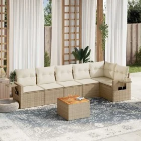 7-piece garden sofa set and beige synthetic rattan cushions by , Modular outdoor sofas - Ref: Foro24-3224574, Price: 472,59 €...