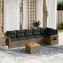 Set de sofás de jardín 7 piezas con cojines ratán PE gris de , Sofás modulares de exterior - Ref: Foro24-3224576, Precio: 415...