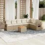 Gartensofa-Set mit beigen Kissen 8 Stück PE-Rattan von , Modulare Sofas für den Außenbereich - Ref: Foro24-3224595, Preis: 55...