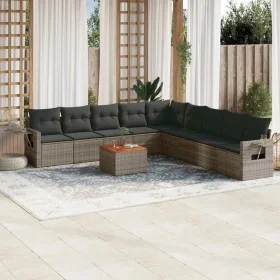 Gartensofa-Set, 10-teilig, mit grauen Polstern aus synthetischem Rattan von , Modulare Sofas für den Außenbereich - Ref: Foro...