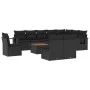 11-teiliges Gartensofa-Set und schwarze synthetische Rattankissen von , Modulare Sofas für den Außenbereich - Ref: Foro24-322...