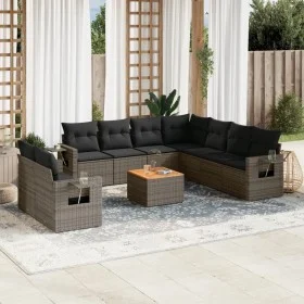 10-piece garden sofa set with gray synthetic rattan cushions by , Modular outdoor sofas - Ref: Foro24-3224632, Price: 625,80 ...