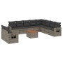 11-teiliges Gartensofa-Set und graue synthetische Rattankissen von , Modulare Sofas für den Außenbereich - Ref: Foro24-322463...
