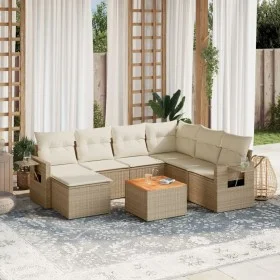 Garden sofa set with beige cushions 8 pcs PE rattan by , Modular outdoor sofas - Ref: Foro24-3224679, Price: 519,01 €, Discou...