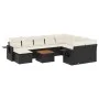 Set de sofás de jardín 11 pzas y cojines ratán sintético negro de , Sofás modulares de exterior - Ref: Foro24-3224852, Precio...