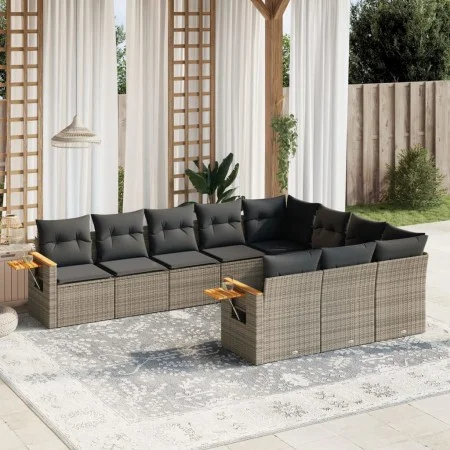 10-teilige Gartensofagarnitur mit grauen synthetischen Rattankissen von , Gartensets - Ref: Foro24-3227180, Preis: 604,64 €, ...