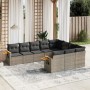 10-piece garden sofa set with gray synthetic rattan cushions by , Garden sets - Ref: Foro24-3227180, Price: 603,35 €, Discoun...