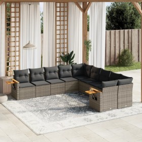 10-piece garden sofa set with gray synthetic rattan cushions by , Garden sets - Ref: Foro24-3227194, Price: 603,35 €, Discoun...