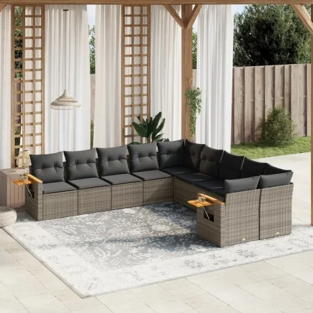 10-teilige Gartensofagarnitur mit grauen synthetischen Rattankissen von , Gartensets - Ref: Foro24-3227194, Preis: 605,40 €, ...