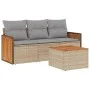 Garden sofa set with cushions 4 pieces beige synthetic rattan by , Garden sets - Ref: Foro24-3227445, Price: 261,72 €, Discou...