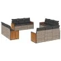 12-piece garden sofa set with gray synthetic rattan cushions by , Garden sets - Ref: Foro24-3227516, Price: 904,29 €, Discoun...