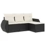 4-piece garden sofa set with black synthetic rattan cushions by , Garden sets - Ref: Foro24-3221265, Price: 260,83 €, Discoun...