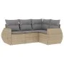 Garden sofa set with cushions 4 pieces beige synthetic rattan by , Garden sets - Ref: Foro24-3221308, Price: 307,99 €, Discou...