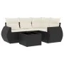 Set de muebles de jardín 5 pzas y cojines ratán sintético negro de , Conjuntos de jardín - Ref: Foro24-3221315, Precio: 344,8...