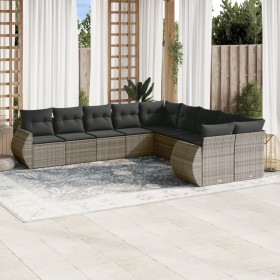10-piece garden sofa set with gray synthetic rattan cushions by , Modular outdoor sofas - Ref: Foro24-3221909, Price: 613,93 ...