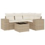 Garden sofa set with cushions 5 pieces beige synthetic rattan by , Modular outdoor sofas - Ref: Foro24-3222517, Price: 370,01...