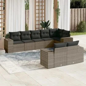 8-piece garden sofa set and gray synthetic rattan cushions by , Garden sets - Ref: Foro24-3222819, Price: 573,08 €, Discount: %