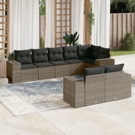 Set de sofás de jardín 8 pzas y cojines ratán sintético gris de , Conjuntos de jardín - Ref: Foro24-3222819, Precio: 553,01 €...