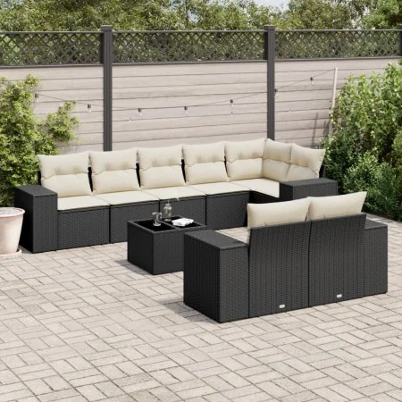 8-piece garden sofa set and black synthetic rattan cushions by , Garden sets - Ref: Foro24-3222825, Price: 605,77 €, Discount: %