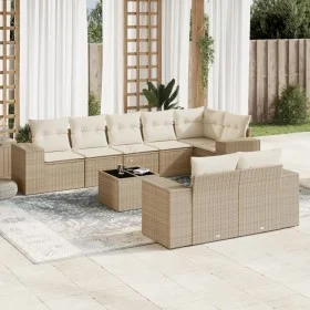 9-teiliges Gartensofa-Set mit beigen synthetischen Rattankissen von , Gartensets - Ref: Foro24-3222827, Preis: 671,72 €, Raba...