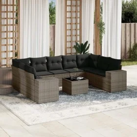 10-teilige Gartensofagarnitur mit grauen synthetischen Rattankissen von , Gartensets - Ref: Foro24-3223009, Preis: 609,43 €, ...