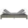 Liege für 2 Personen mit grauem synthetischem Rattankissen von vidaXL, Betten im Freien - Ref: Foro24-46240, Preis: 289,84 €,...