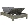 Liege für 2 Personen mit grauem synthetischem Rattankissen von vidaXL, Betten im Freien - Ref: Foro24-46240, Preis: 289,84 €,...