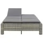 Lounger for 2 people with gray synthetic rattan cushion by vidaXL, Outdoor beds - Ref: Foro24-46240, Price: 289,84 €, Discoun...