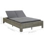 Liege für 2 Personen mit grauem synthetischem Rattankissen von vidaXL, Betten im Freien - Ref: Foro24-46240, Preis: 308,10 €,...