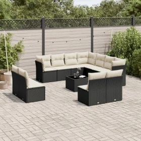 Garden sofa set 12 pieces with black synthetic rattan cushions by , Garden sets - Ref: Foro24-3217826, Price: 659,97 €, Disco...