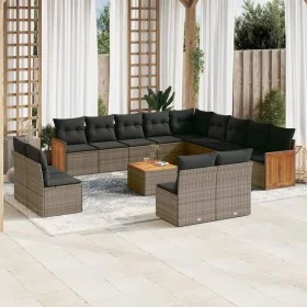 14-piece garden sofa set with gray synthetic rattan cushions by , Garden sets - Ref: Foro24-3228174, Price: 832,58 €, Discoun...