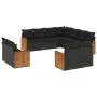 11-teiliges Gartensofa-Set und schwarze synthetische Rattankissen von , Gartensets - Ref: Foro24-3228176, Preis: 761,02 €, Ra...