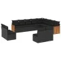 Set de sofás de jardín y cojines 12 pzas ratán sintético negro de , Conjuntos de jardín - Ref: Foro24-3228148, Precio: 733,95...