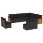 Set de sofás de jardín y cojines 12 pzas ratán sintético negro de , Conjuntos de jardín - Ref: Foro24-3228148, Precio: 721,61...