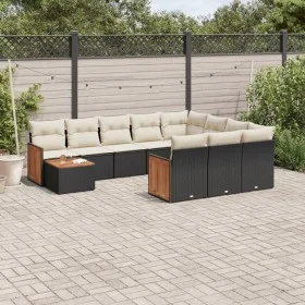 11-teiliges Gartensofa-Set und schwarze synthetische Rattankissen von , Gartensets - Ref: Foro24-3228044, Preis: 639,35 €, Ra...