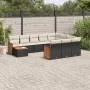 11-piece garden sofa set and black synthetic rattan cushions by , Garden sets - Ref: Foro24-3228044, Price: 639,35 €, Discoun...