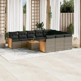 11-teiliges Gartensofa-Set und graue synthetische Rattankissen von , Gartensets - Ref: Foro24-3228027, Preis: 646,56 €, Rabat...