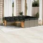 11-piece garden sofa set and gray synthetic rattan cushions by , Garden sets - Ref: Foro24-3228027, Price: 646,56 €, Discount: %