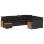 Garden sofa set 10 pieces with black synthetic rattan cushions by , Garden sets - Ref: Foro24-3227994, Price: 614,32 €, Disco...